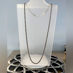 Trifari vintage black and silver twisted rope necklace and bracelet set